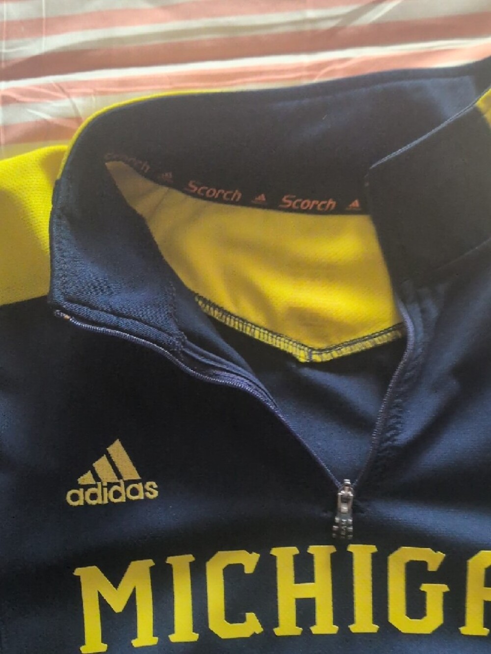 adidas Michigan Navy and Yellow Lightweight Jacket - Picture 4 of 5
